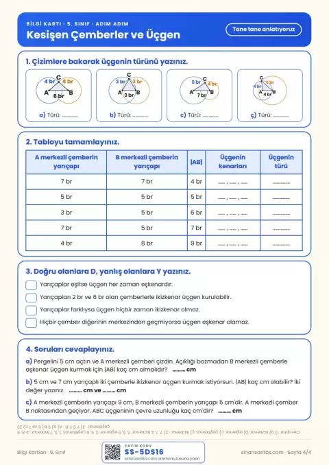 Çember Çiftinden Üçgen İnşası Bilgi Kartı – 5. Sınıf (PDF) 8. sayfa
