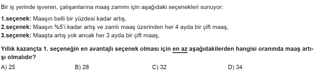 7.Sınıf Oran Orantı Yüzdeler Online Sınav-1