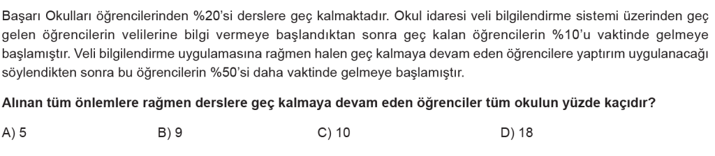 7.Sınıf Oran Orantı Yüzdeler Online Sınav-1