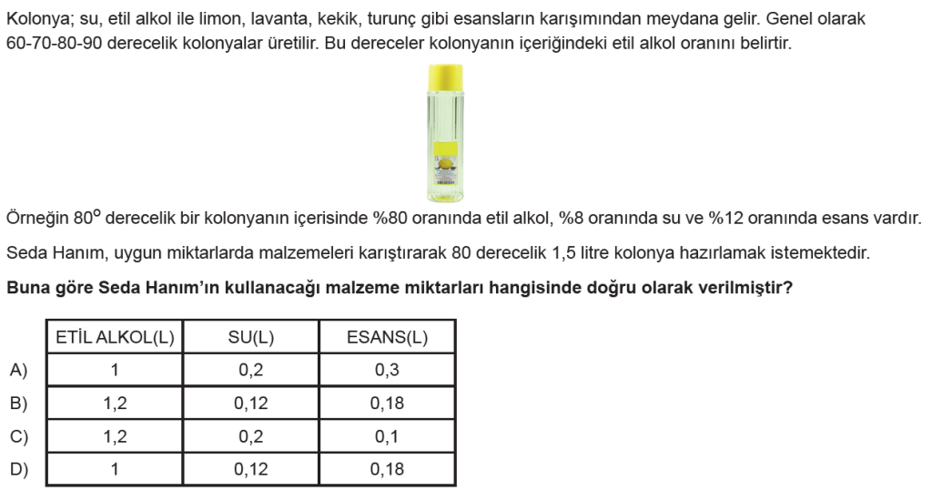 7.Sınıf Oran Orantı Yüzdeler Online Sınav-1
