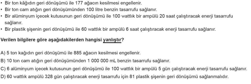 7.Sınıf Oran Orantı Yüzdeler Online Sınav-1