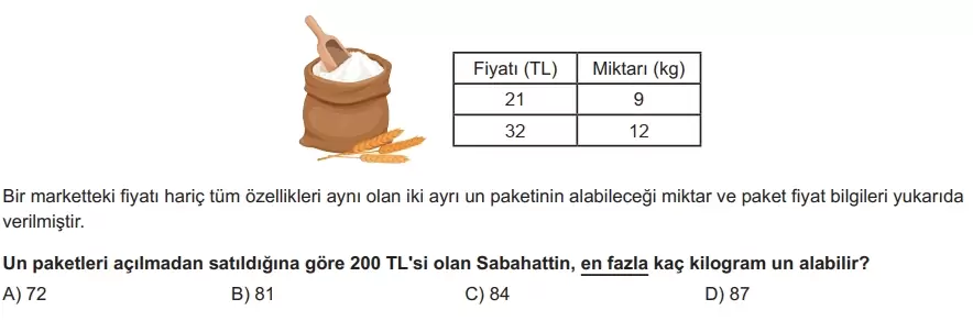 7.Sınıf Oran Orantı Deneme-1