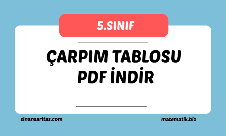 Çarpım Tablosu Pdf İndir
