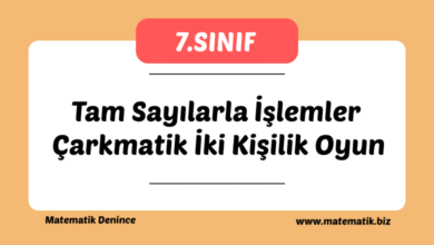 Tam Sayılarla İşlemler Çarkmatik İki Kişilik Oyun