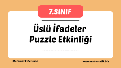 Üslü İfadeler Puzzle Etkinliği