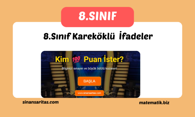 Kim 100 Puan 8.Sınıf Kareköklü İfadeler