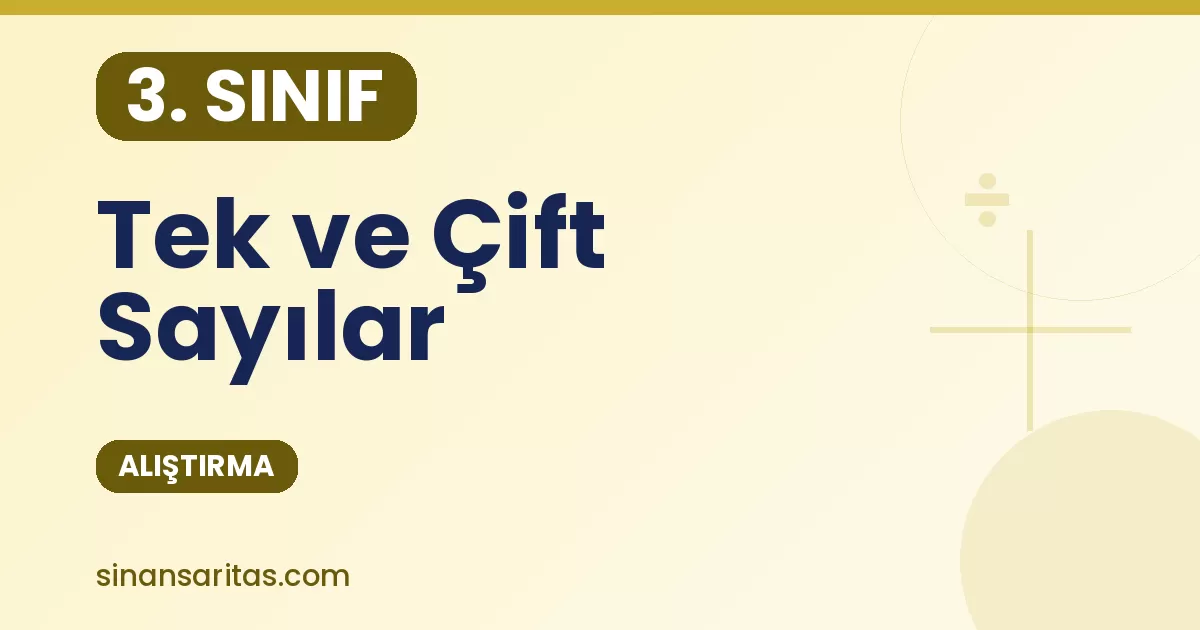 3. Sınıf Tek ve Çift Sayılar Alıştırması