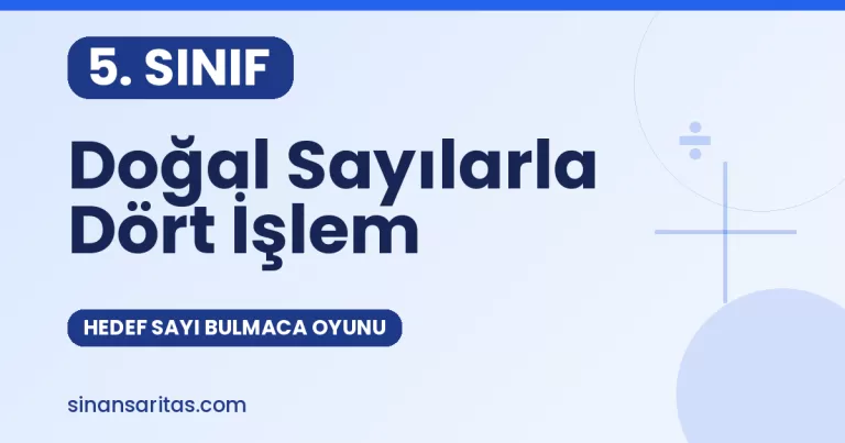 Doğal Sayılarla Dört İşlem – Zarlı Matematik Tahta Oyunu (5. Sınıf)