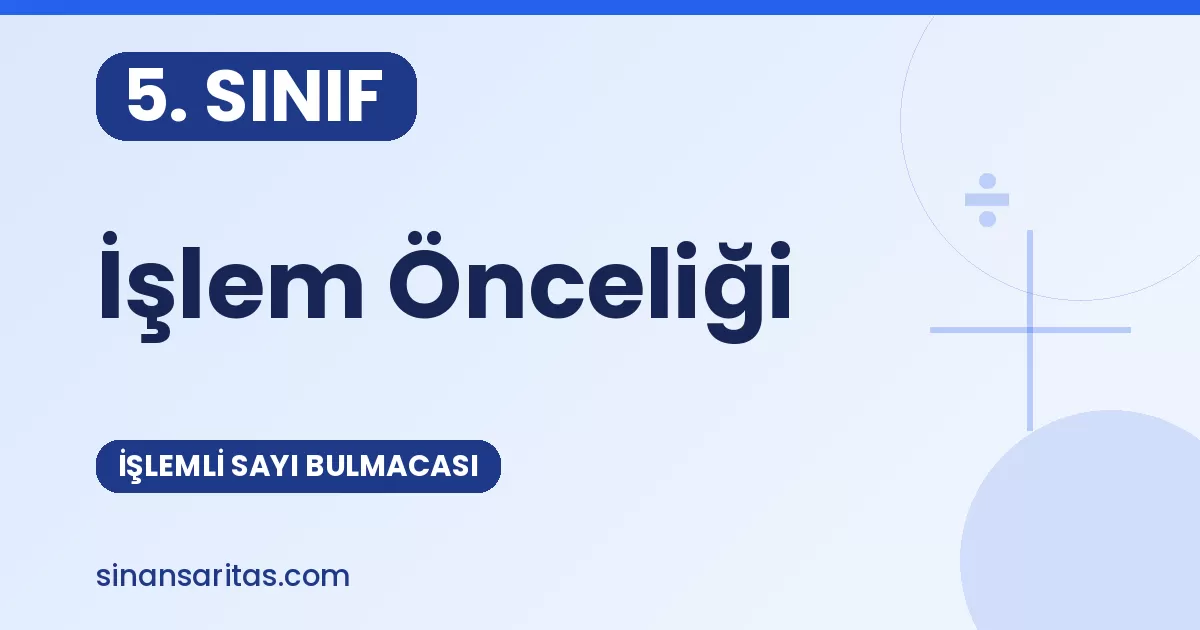 İşlem Önceliği – Zarlı Matematik Tahta Oyunu (5. Sınıf)