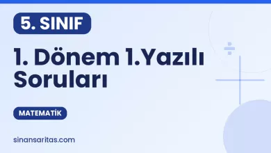 5.Sınıf Matematik 1. Dönem 1.Yazılı Soruları