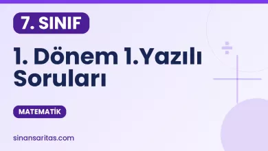7.Sınıf Matematik 1. Dönem 1.Yazılı Soruları