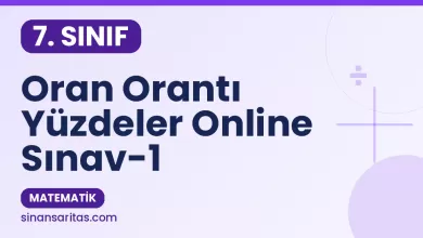 7.Sınıf Oran Orantı Yüzdeler Online Sınav-1