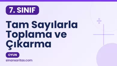 7.Sınıf Tam Sayılarla Toplama ve Çıkarma Oyunu