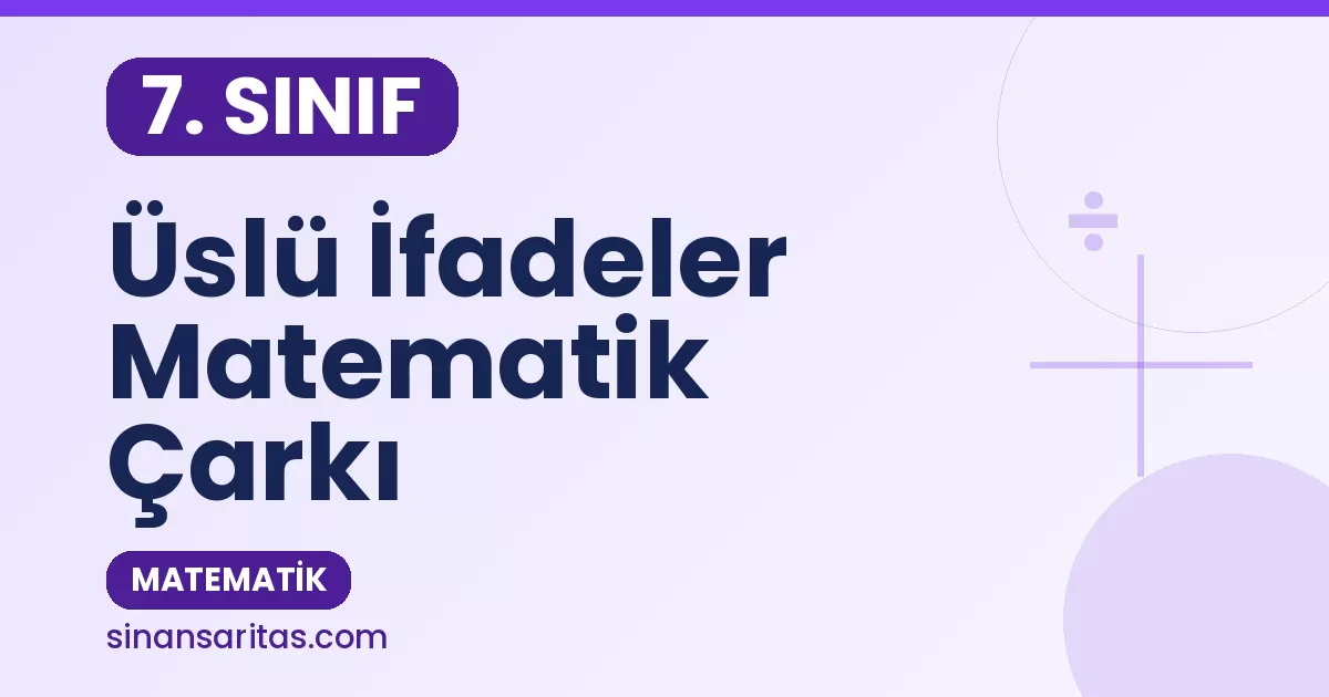 7. Sınıf Üslü İfadeler Matematik Çarkı