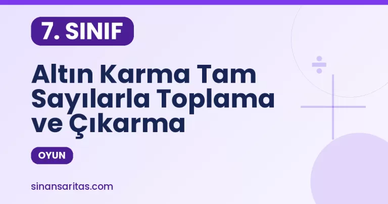 Altın Karma Tam Sayılarla Toplama ve Çıkarma Oyunu