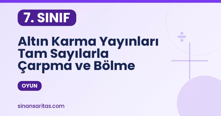 Altın Karma Yayınları Tam Sayılarla Çarpma ve Bölme Oyunu