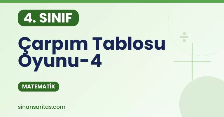 Çarpım Tablosu Oyunu-4