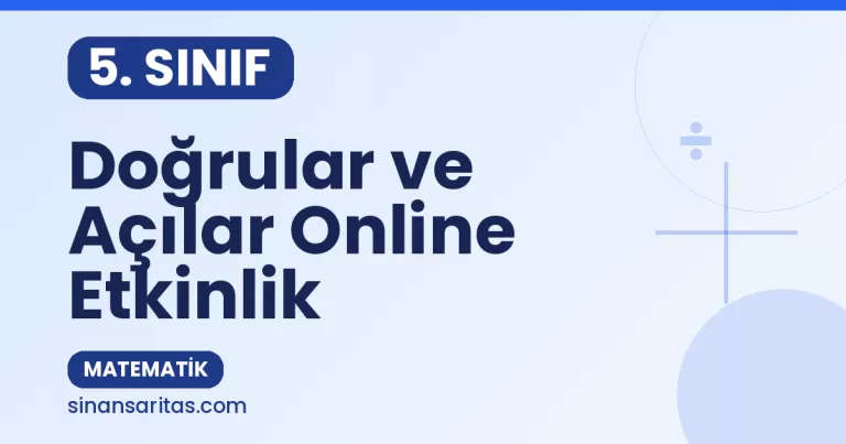 Doğrular ve Açılar Online Etkinlik