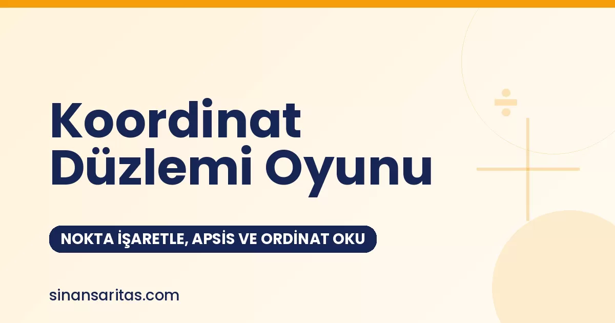 Koordinat Düzlemi Oyunu: Nokta İşaretle, Apsis ve Ordinat Oku