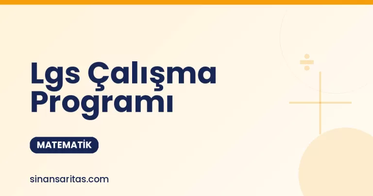 Lgs Çalışma Programı