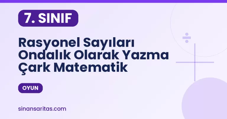 Rasyonel Sayıları Ondalık Olarak Yazma Çark Matematik Oyunu