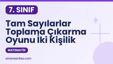 Tam Sayılarlar Toplama Çıkarma Oyunu İki Kişilik